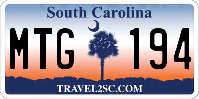 SC license plate MTG194
