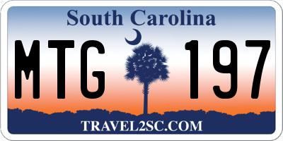 SC license plate MTG197