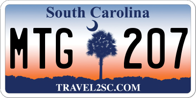 SC license plate MTG207