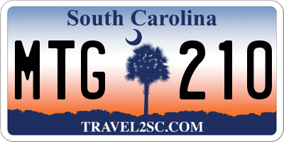 SC license plate MTG210