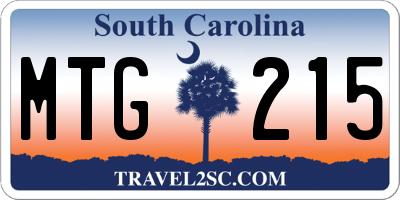 SC license plate MTG215