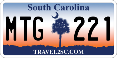 SC license plate MTG221