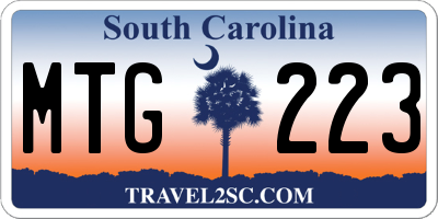 SC license plate MTG223