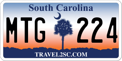 SC license plate MTG224