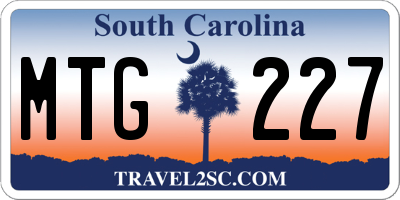 SC license plate MTG227