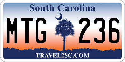 SC license plate MTG236