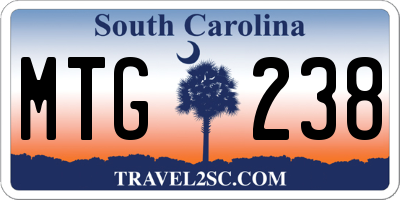 SC license plate MTG238