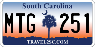 SC license plate MTG251