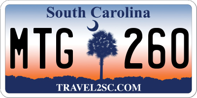 SC license plate MTG260
