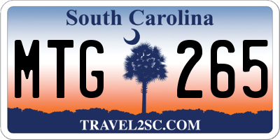SC license plate MTG265