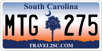 SC license plate MTG275