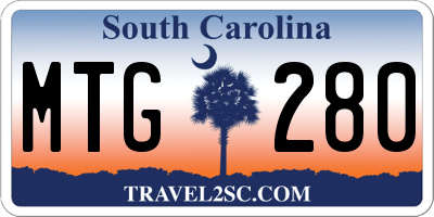 SC license plate MTG280