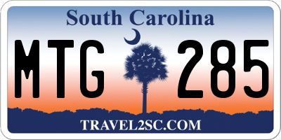 SC license plate MTG285
