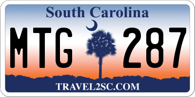 SC license plate MTG287