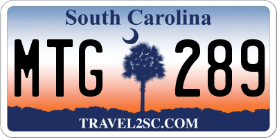 SC license plate MTG289