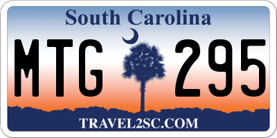 SC license plate MTG295