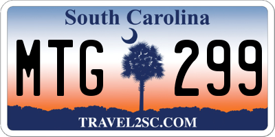 SC license plate MTG299
