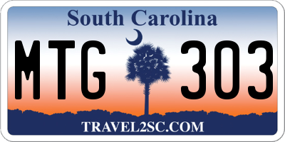 SC license plate MTG303