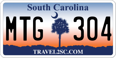 SC license plate MTG304