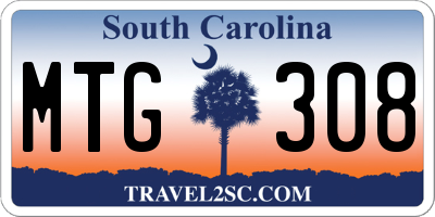 SC license plate MTG308