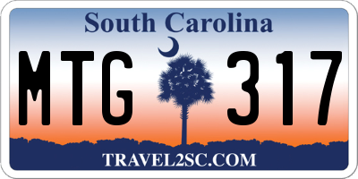 SC license plate MTG317