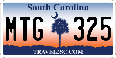 SC license plate MTG325