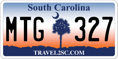 SC license plate MTG327