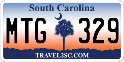 SC license plate MTG329