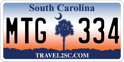 SC license plate MTG334