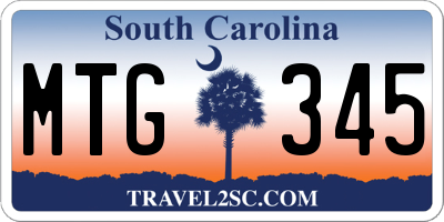 SC license plate MTG345