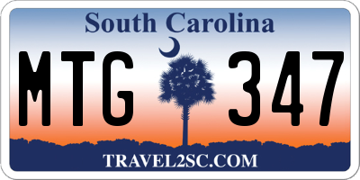 SC license plate MTG347