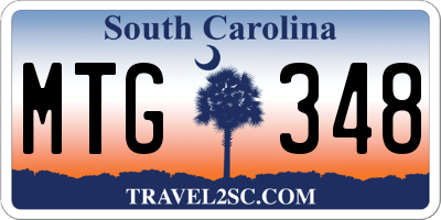 SC license plate MTG348