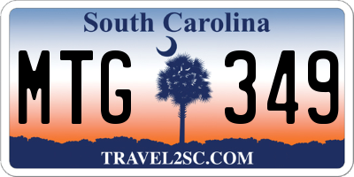 SC license plate MTG349