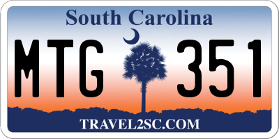SC license plate MTG351