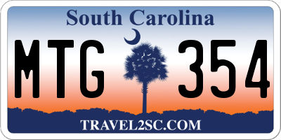 SC license plate MTG354