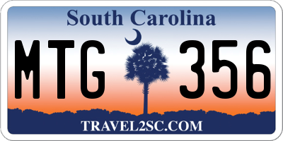SC license plate MTG356