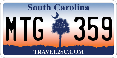 SC license plate MTG359