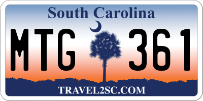 SC license plate MTG361