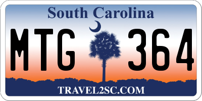 SC license plate MTG364