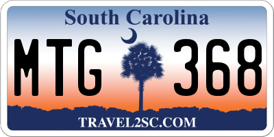 SC license plate MTG368