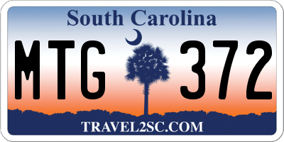 SC license plate MTG372