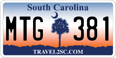 SC license plate MTG381