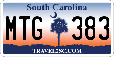 SC license plate MTG383
