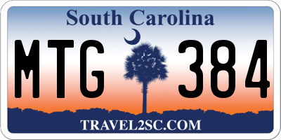 SC license plate MTG384