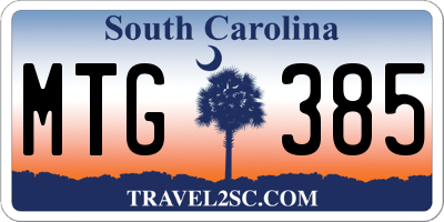 SC license plate MTG385