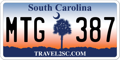 SC license plate MTG387