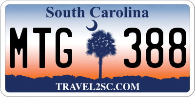SC license plate MTG388