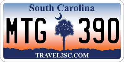 SC license plate MTG390