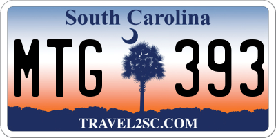 SC license plate MTG393