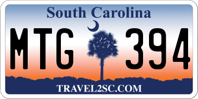 SC license plate MTG394